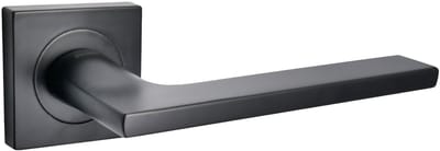 Domino® Deurklink LINEA-QR - Zwart - Deurkruk, Deurbeslag, Deurklinken voor Binnen - Deurbeslag van aluminium - Deurklink voor kamerdeur, kantoordeur, kelderdeur en binnendeur