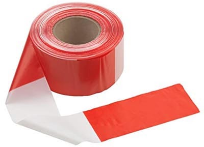 Afsluitband 250 m x 80 mm - rood/wit - bedrukt aan beide zijden - uv-bestendig en scheurvast