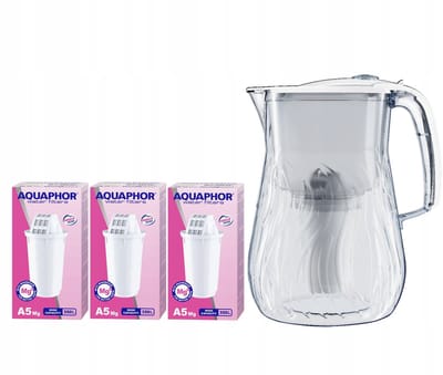 Aquaphor Orleans 4,2L Waterfilterkan met 3 A5 Mg Filters - Wit