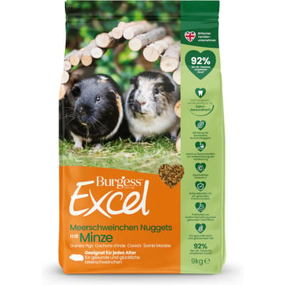 9kg Burgess Excel Adult Cavia Nuggets met Munt Caviavoer