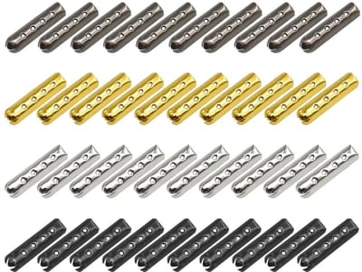 Dailygoody - Schoenveters punten - Reservekoppen - 40 stuks - Legering veterpunten - Geschikt voor metalen touwuiteinden - 4 kleuren