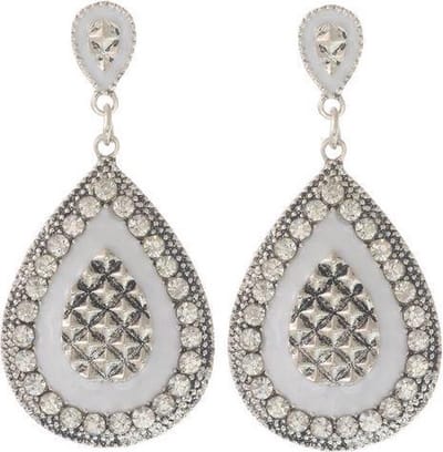 Behave - Oorstekers druppel steentjes - Glam avondstijl - 5,5 cm