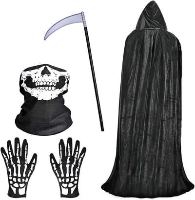 Unisex Kapmantel voor Carnaval en Halloween – Lange Fluwelen Dood of Vampier Cape voor Feestkleding en Verkleedpartijen