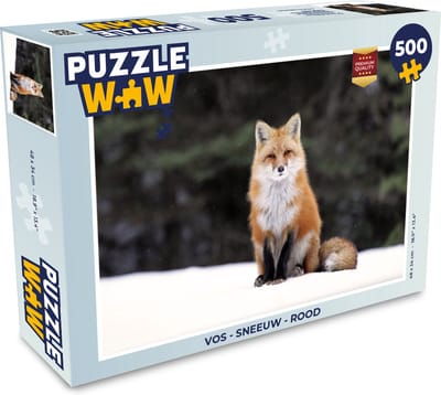 Puzzel Vos - Sneeuw - Rood - Legpuzzel - Puzzel 500 stukjes