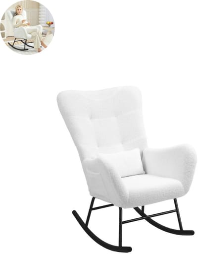 Fauteuil - Relaxzetel - Relaxstoel - Relaxfauteuil - Stoel - Met armleuning - Voor één Persoon - Wit