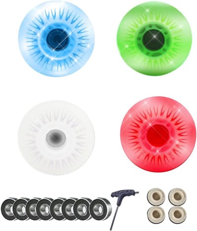 Skate wielen set - Roller wielen - Buiten rijden - Zelfoplichtend ontwerp - 4 stuks 76/80mm - Lichtgevend