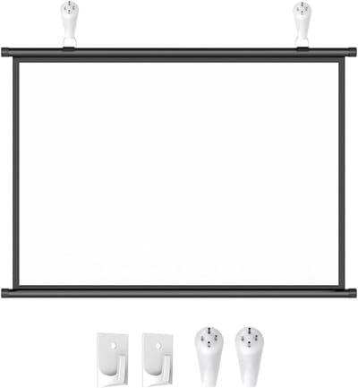Projectiescherm - Videoscherm Muur - Thuisbioscoop Maken - Handmatig Neerklapbaar - Tot 72 inch - Wit