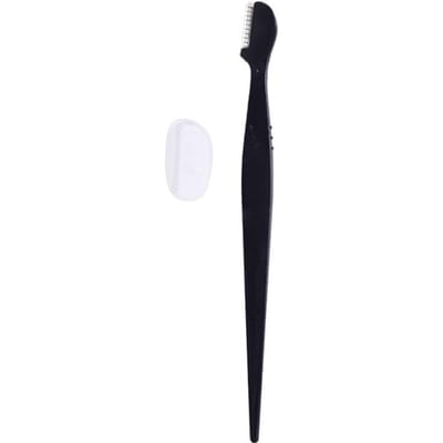1 stuks Wenkbrauwscheermesjes, Wenkbrauw Make-up Tools met Recht Handvat, Verzorgingsscheermesjes, Unisex Roestvrij Staal Haarverwijderaar met Beschermhoes zwart