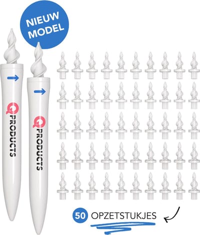 2 x Qproducts Oorsmeer Verwijderaar Inclusief 50 Opzetstukken - Oorreiniger - Oorsmeerverwijderaar Spiraalvormig - q grips - qgrips - Oor Schoonmaken - Oorlepel - Ear cleaner - Earscratcher