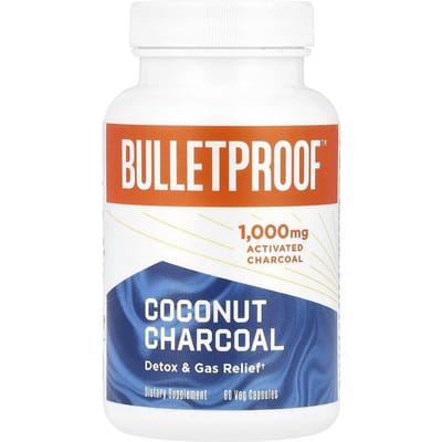 Charbon de Coco, Détox & Soulagement des Gaz, 90 Capsules Végétales (500 mg par capsule)