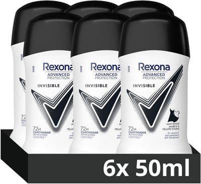 Rexona Women Advanced Protection Anti-Transpirant Stick - Invisible - met Continuous Refreshing Control Technologie - 6 x 50 ml