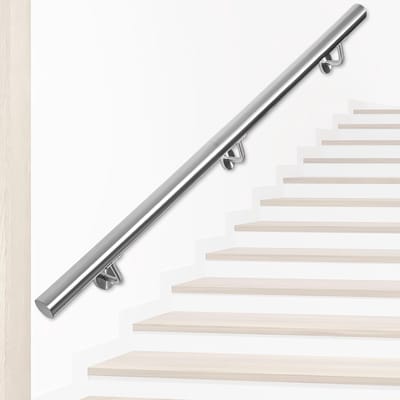 Robuuste RVS Trapleuning voor Binnen en Buiten - Antislip Handgreep voor Trappen, Hal, Terras, Zolder en Tuin (200cm)