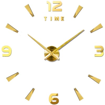 Horloge murale bricolage horloge murale miroir 3D zonder cadre grand muet Golden&EA015