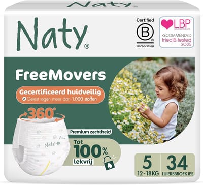 Baby Broekjes - Absorberende Luiers - Zindelijkheidstraining - Hypoallergeen en Zonder Chemicaliën - Maat 5