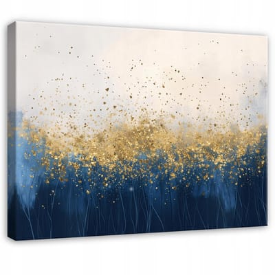 WALLARENA - Canvas schilderij - 100x70 cm - abstract glamour goud voor slaapkamer salon keuken op doek