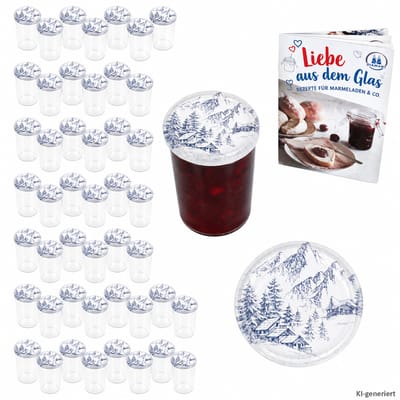 MamboCat 48-delige set sturzglas 435 ml met schroefdeksel Alpen I Inmaakpotten + TO 82 deksel met diamant-suiker-recept I Voorraadpotten conserveren & steriliseren