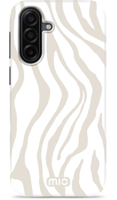 Mio by Mobilize Hoesje geschikt voor Samsung Galaxy A17 MagSafe Telefoonhoesje Hardcase | Mio by Mobilize Backcover | Geschikt voor MagSafe | Geschikt voor Draadloos Opladen met Magnetische Ring | Geschikt voor MagSafe Case - Sandy Zebra | Wit