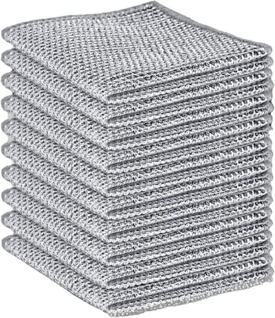 Tweelaagse metalen vaatdoek 10 stuks voor krachtige en zachte reiniging zonder krassen