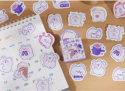 Kawaii Cartoon Beer Stickers 45 stickers – Bullet Journal, Planner & Scrapbook Stickers – Sinterklaas & Kerstcadeau – Schoencadeau – Cadeaus onder €5