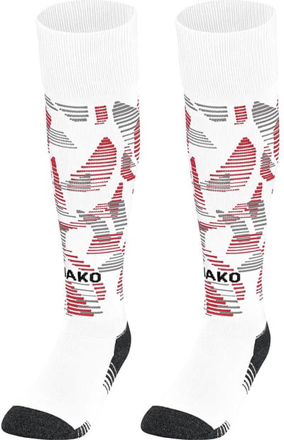 Jako Sonic Voetbalkousen - Wit / Rood / Grijs | Maat: 35-38