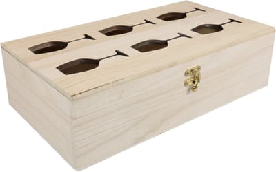 Klika - Wijnkist | Wijnglas | hout | 2 flessen | met verlijmde schotjes | 335x185x90mm | 1 stuks