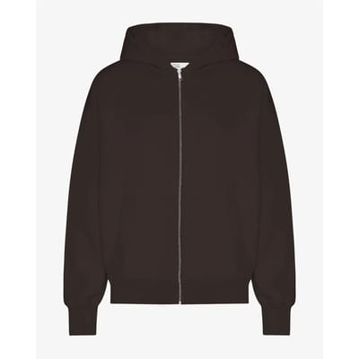 Oversized hoodie met volledige rits Colorful Standard Organic Coffee Brown