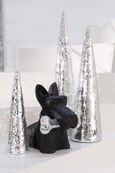 J-Line decoratie Kegel Spiegels Schuim - kunststof - zilver - small