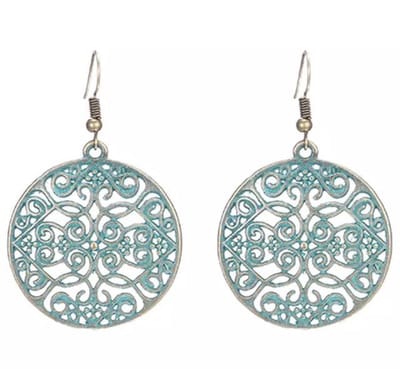 Jomide Oorhangers Retro Blauwgroen - Dames