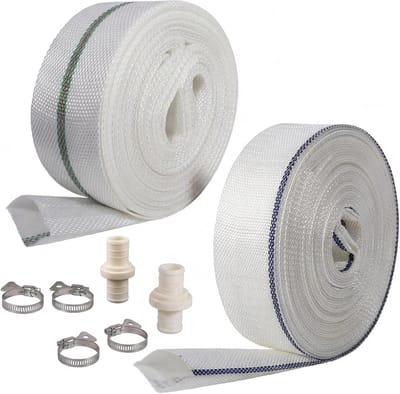 Woven slangenset 10 meter - 2 rollen diameter 25 mm & 32 mm - met slangklemmen - ideaal voor vijvers en dompelpompen - ShopVlot
