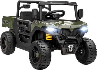 Aiyaplay Kids Electric UTV-Kunststof, Metaal-105L x 60B x 60H cm-Groen