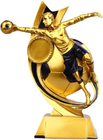 Voetbaltrofee Beeldje - Award Ornament Spelerstrofee - Souvenir Verzamelen - Hoogwaardig Hars Materiaal - 123 x 5 x 17 cm