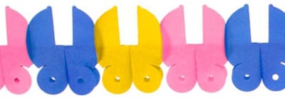 1x Babyshower feestje thema slinger van papier - 6 meter lang