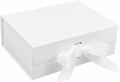 Magnetische Geschenkdozen met Deksels, 265x190x80 mm Grote Geschenkdozen voor Geschenken, Gift Box Luxe Stevige Opvouwbare Kartonnen Doos met Lint, Magnetische Sluiting (1 Stuks)