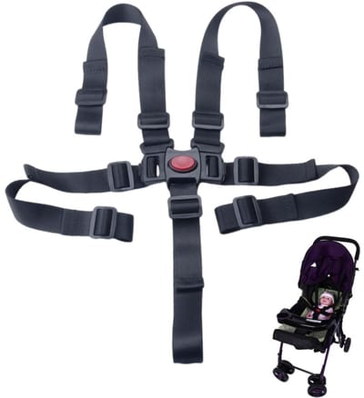 Dailygoods- Veiligheidsgordel 5-punts systeem - Verstelbare Riemen - Duurzaam Nylon - Geschikt voor Kinderstoel/Hoge Stoel - Eenvoudige Installatie - Kindergordel