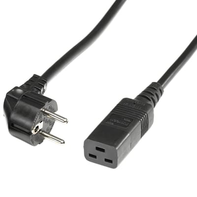 BACHMANN Geaarde stroomkabel - IEC320-C19 16A/250V, 3m, zwart, 3 m