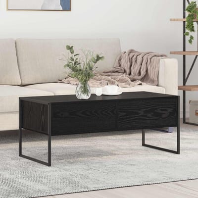 vidaXL - Salontafel - Zwart - Eiken - 100 - x - 46 - x - 40 - cm - Bewerkt - hout