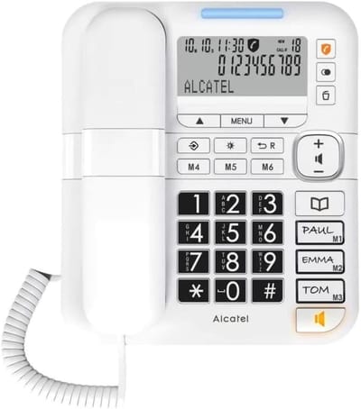 Vaste Lijn Telefoon - Huistelefoon Senioren - Eenvoudig Bellen - 6 Geheugentoetsen - Niet Van Toepassing - Wit