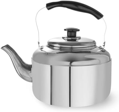 Waterkoker 6L - Theepot RVS - Water Koken - Rubberen Handvat - 6 Liter - Zilver