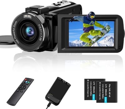 HEZIVO® Handycam - Videocamera - Filmcamera - Vlog Camera voor Beginners - IR-nachtzicht - 36MP