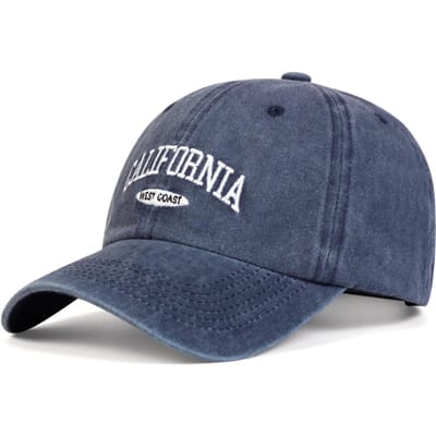 Casquettes de Baseball Unisexes Broderie Lettres Californie Lavées Printemps et Automne Chapeaux Casuels Réglables d'Extérieur Chapeau Anti-Soleil gray