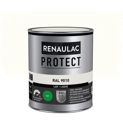 Renaulac Houtlak Protect - Mat - Zuiver Wit Ral 9010 - 750ml