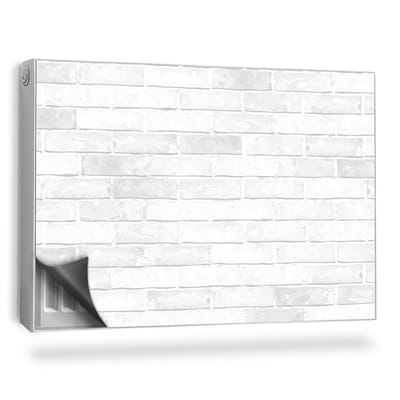 Wallfluent Magnetische Radiatorfolie - Magnetische Radiatorbekleding - 90x60 cm - Witte Bakstenen Muur - Radiatorbekleding Max Temperatuur 60 Graden - Wit Stenen Radiator Afdekmat