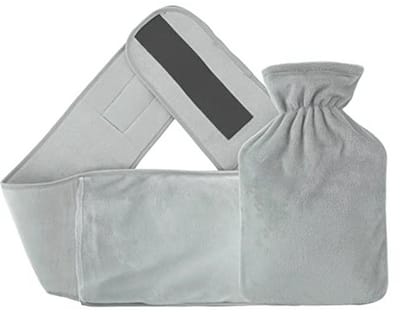 SnelShoppen - Lange Warmwaterkruik met Deksel 1L - Zachte Pluche Handwarmer - Rubber Warmwaterzak voor Winter, Camping en Kinderen