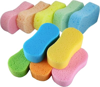 10 Stuks - schoonmaak spons - tegen hardnekkig vuil - viscose autospon - auto wassen - spons - Schoonmaakartikelen - auto wassen - Autospons - Zachte spons - Waxsponzen - Wax Spons - Microvezel - willekeurige kleur
