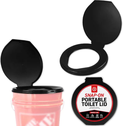 Draagbare Toiletbril - Opklapbaar Toilet - Kamperen en Reizen - Snap-on bevestiging - Voor 5-Gallon Emmer - Wit