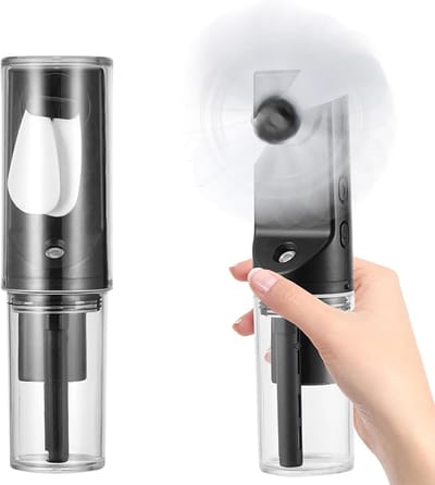 Handventilator - met waternevelspray - Draagbare Fan - Mistventilator - USB oplaadbare - 4 snelheden - lichtgewicht - Persoonlijke koelm - Draagbare - Zomer - Voor kantoren, huizen, studentenkamers - zwart