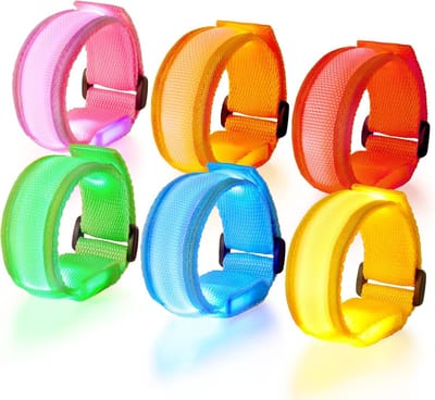 led-armbanden, oplaadbaar, USB, reflecterend, led, hardlopen, verstelbaar, veiligheidsarmband voor armen, pols, hardlopen, fietsen 6 stuks