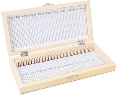 Dailygoody - Microscoop Slide Box - 50 Stuks - Houten Opbergdoos - Biologie Glas Slides - Geschikt voor Lab en Homeschool - Compact Formaat