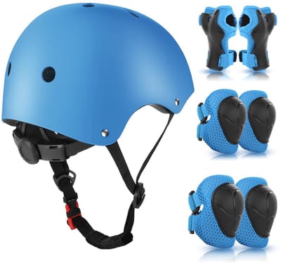 Kniebeschermers en helm voor kinderen 3-10 jaar - Beschermingsset voor inlineskaten, skateboarden en fietsen