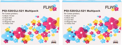 FLWR PGI-520 / CLI-521 10-Pack / zwart en kleur / Cartridge - Geschikt voor Epson